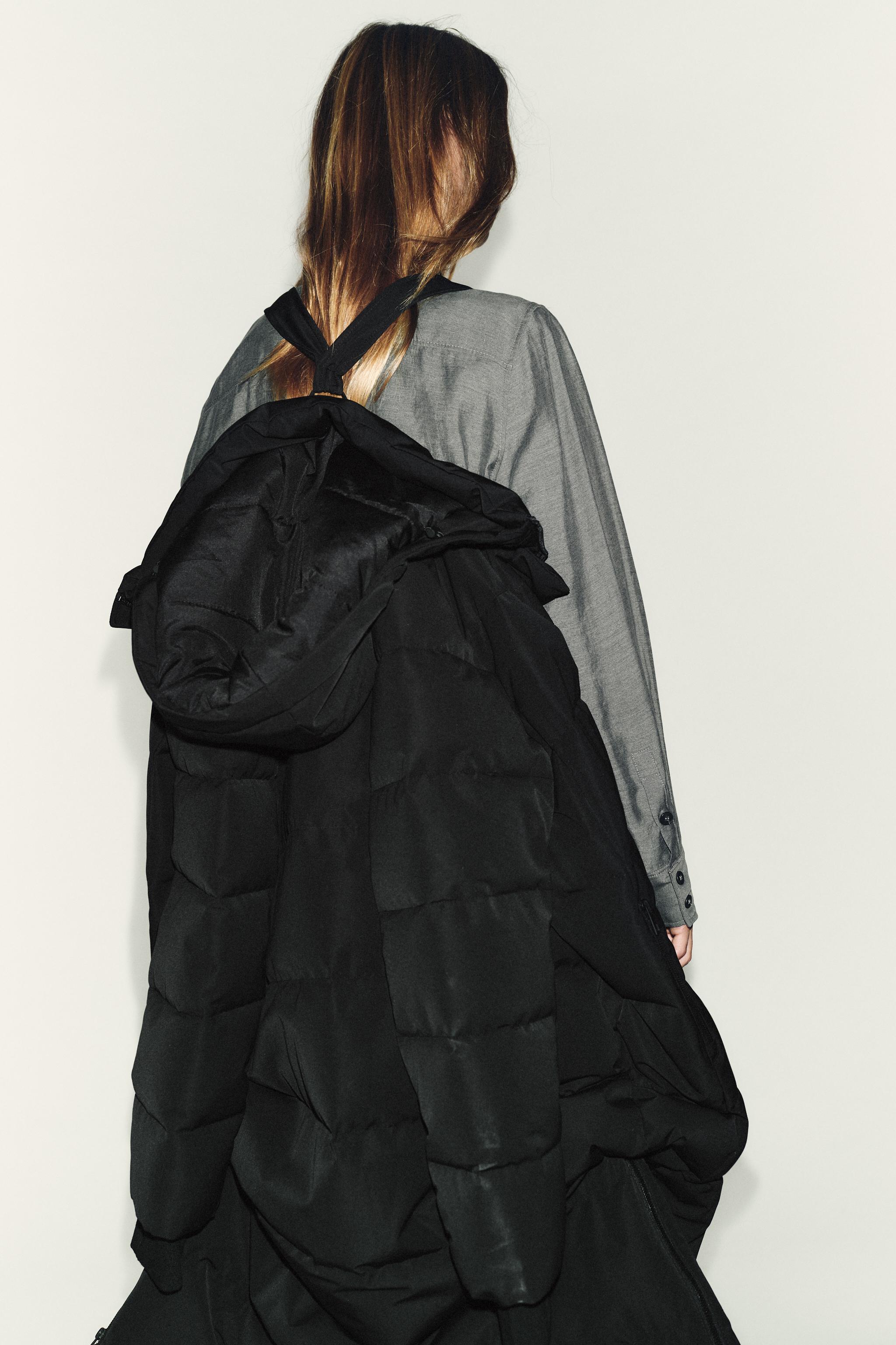 LONG WATER REPELLENT WINDPROOF HOODED DOWN COAT